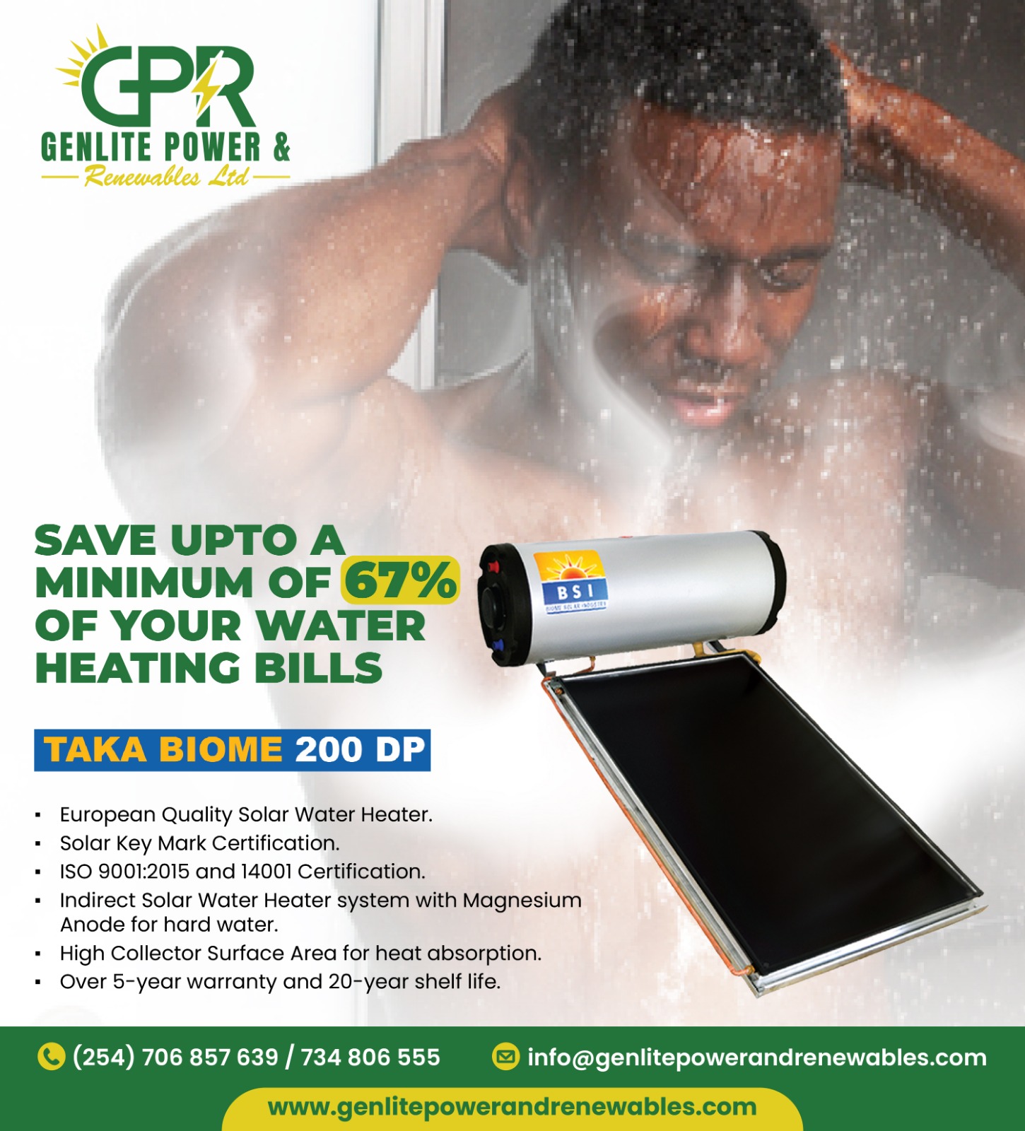 200L Biome Solar Thermosiphon Water Heater